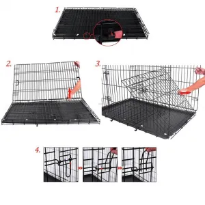 SONGMICS Prepravná klietka pre zvieratá Piper XL 107 cm čierna
