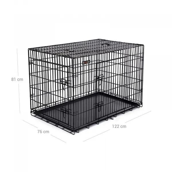 SONGMICS Prepravná klietka pre zvieratá Levino XXL 122 cm čierna