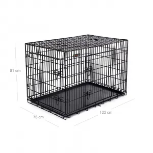 SONGMICS Prepravná klietka pre zvieratá Levino XXL 122 cm čierna