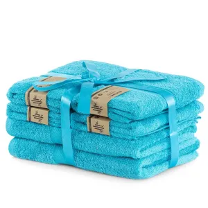 Sada modrých ručníků DecoKing BAMBY, velikost 2*70x140+4*50x100