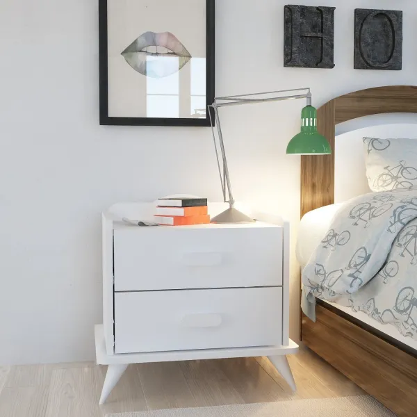 Hanah Home Nočný stolík Andaz biely