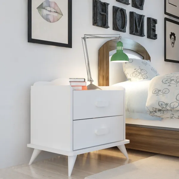 Hanah Home Nočný stolík Andaz biely