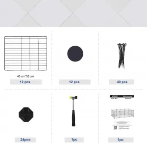 SONGMICS Ohrádka pre zvieratá Rodrigo 143 cm čierna