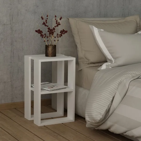 Hanah Home Nočný stolík Lonie biely