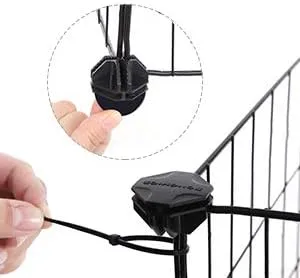 SONGMICS Ohrádka pre zvieratá Rodrigo 143 cm čierna