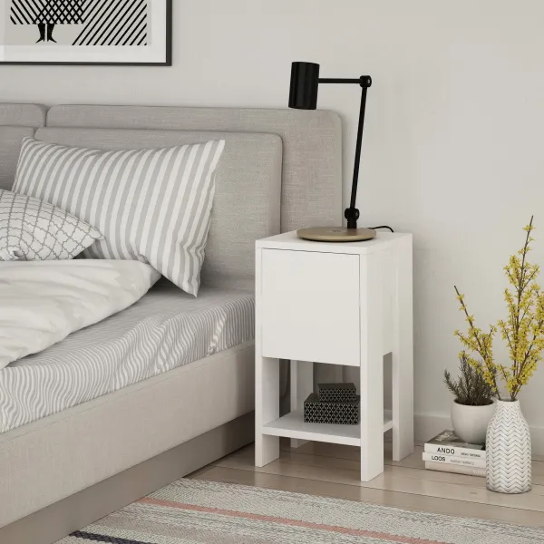 Hanah Home Nočný stolík Ema biely