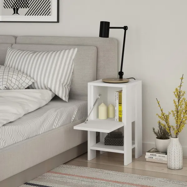 Hanah Home Nočný stolík Ema biely