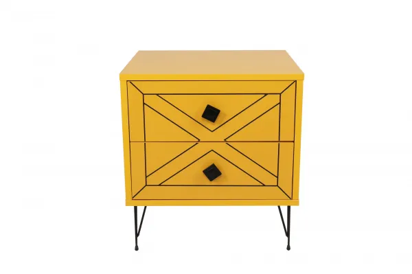 Hanah Home Nočný stolík Luna žltý