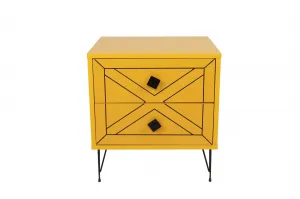 Hanah Home Nočný stolík Luna žltý