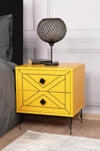 Hanah Home Nočný stolík Luna žltý