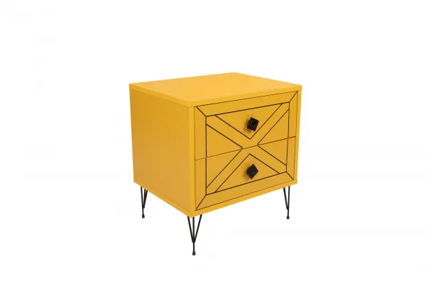 Hanah Home Nočný stolík Luna žltý