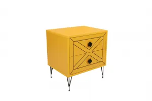 Hanah Home Nočný stolík Luna žltý