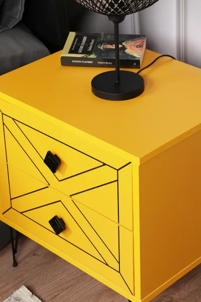 Hanah Home Nočný stolík Luna žltý