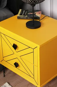 Hanah Home Nočný stolík Luna žltý