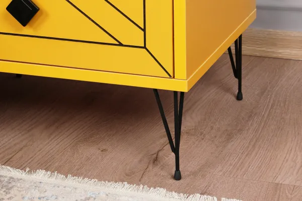 Hanah Home Nočný stolík Luna žltý