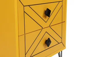 Hanah Home Nočný stolík Luna žltý