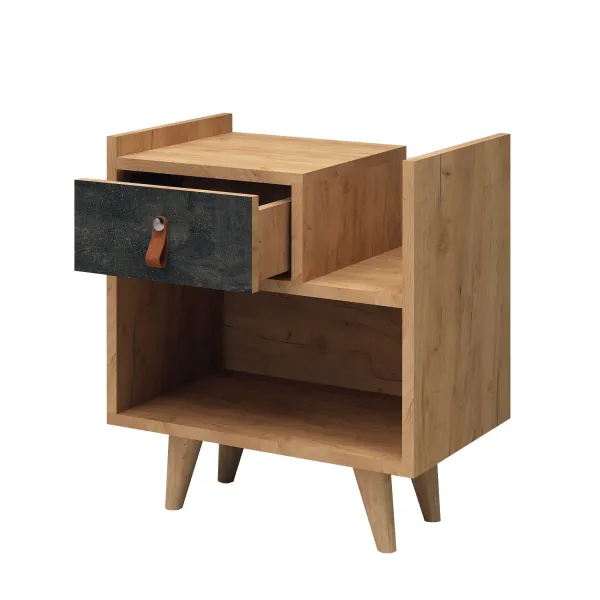 Hanah Home Nočný stolík Dopo dub tmavý