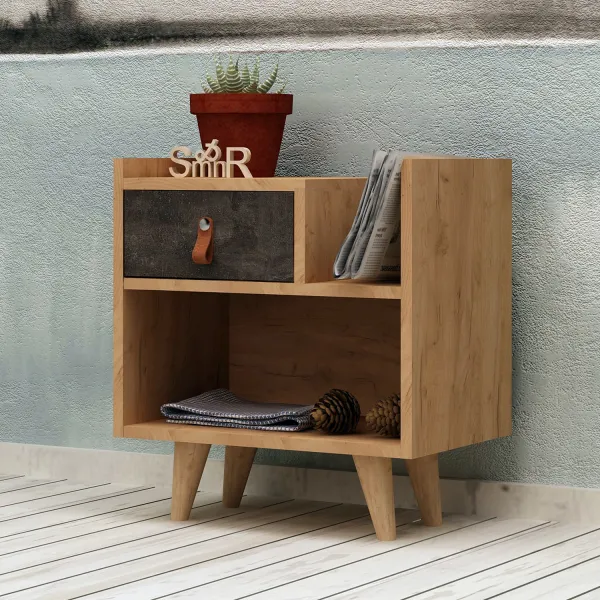 Hanah Home Nočný stolík Dopo dub tmavý