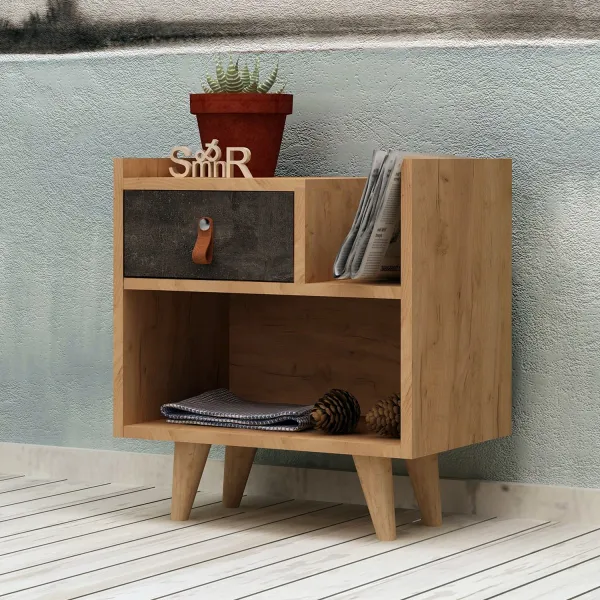 Hanah Home Nočný stolík Dopo dub tmavý