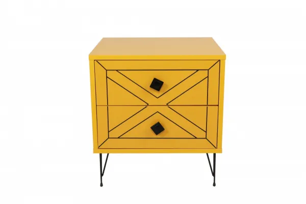 Hanah Home Nočný stolík Luna žltý