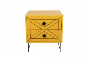 Hanah Home Nočný stolík Luna žltý