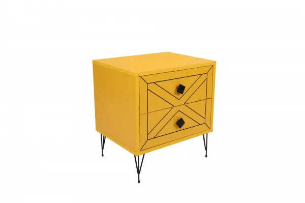 Hanah Home Nočný stolík Luna žltý