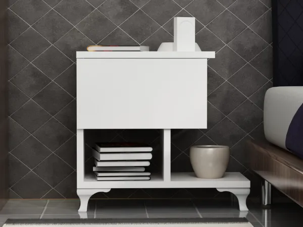 Hanah Home Nočný stolík Cast biely