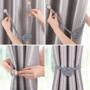 AmeliaHome Sada úväzov na záves EDMONTON 2 ks sivá