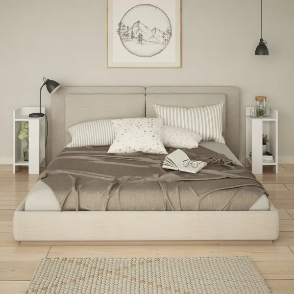 Nočný stolík Elos White, 2 ks