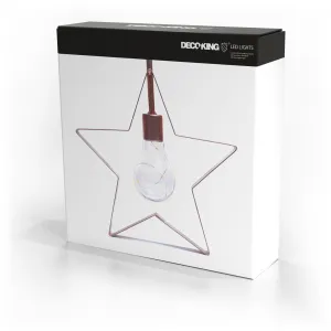 DecoKing Vánoční LED lampa STAR červená