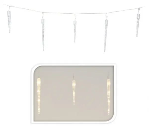 H&S Decoration Vianočná LED reťaz Icicle II 690 cm teplá biela