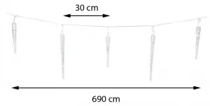 H&S Decoration Vianočná LED reťaz Icicle II 690 cm teplá biela