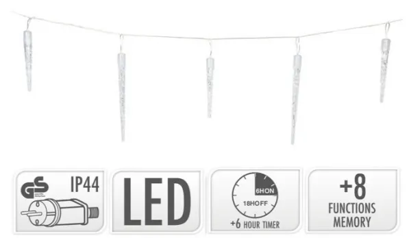 H&S Decoration Vianočná LED reťaz Icicle II 690 cm teplá biela