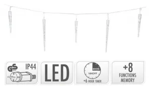 H&S Decoration Vianočná LED reťaz Icicle II 690 cm teplá biela