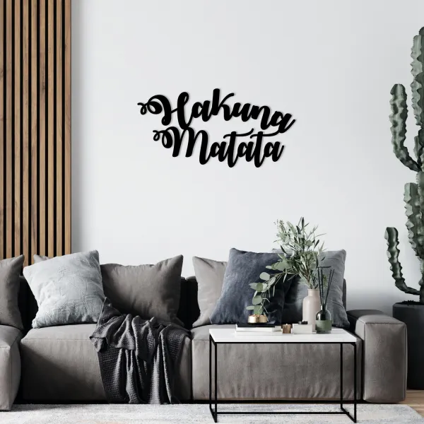 Wallity Nástenná kovová dekorácia HAKUNA MATATA čierna