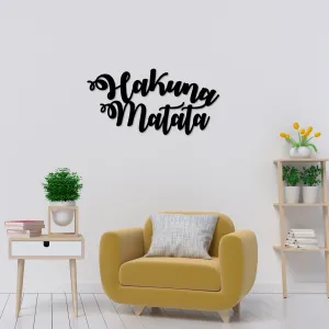 Wallity Nástenná kovová dekorácia HAKUNA MATATA čierna