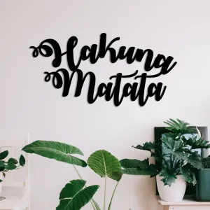 Wallity Nástenná kovová dekorácia HAKUNA MATATA čierna