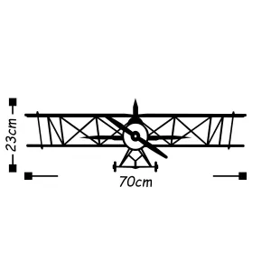 Wallity Nástenná kovová dekorácia AIRPLANE čierna