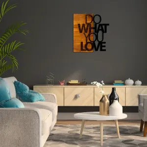 Wallity Nástenná drevená dekorácia LÁSKA hnedá/čierna
