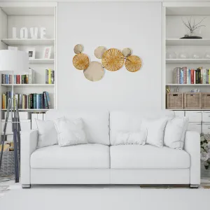 Wallity Nástenná kovová dekorácia ASTRID II 130 cm zlatá/šedá