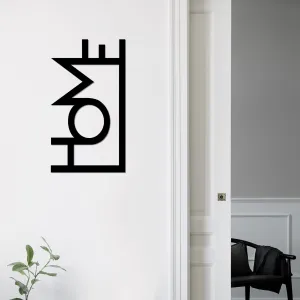 Dekoratívny kovový doplnok na stenu Home - Black