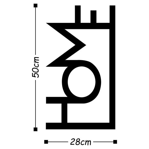 Dekoratívny kovový doplnok na stenu Home - Black