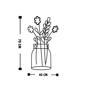 Wallity Nástenná kovová dekorácia FLOWER III čierna