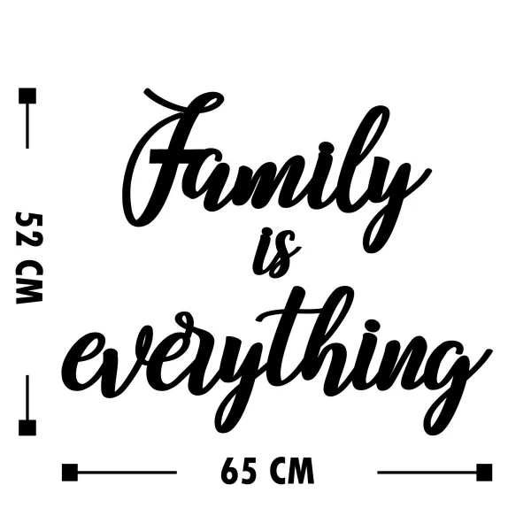 Wallity Nástenná drevená dekorácia FAMILY čierna