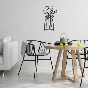 Wallity Nástenná kovová dekorácia FLOWER III čierna