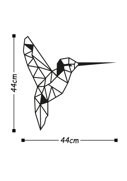 Wallity Nástenná kovová dekorácia VTÁK 44 cm čierna