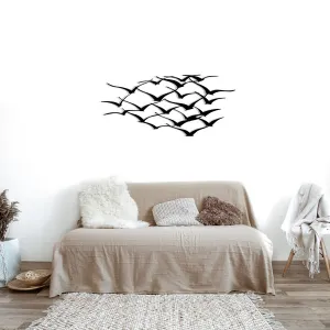 Wallity Nástenná kovová dekorácia HERD OF BIRDS čierna