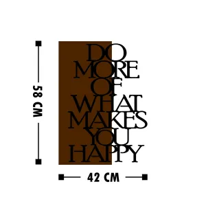Wallity Nástenná drevená dekorácia HAPPY hnedá/čierna
