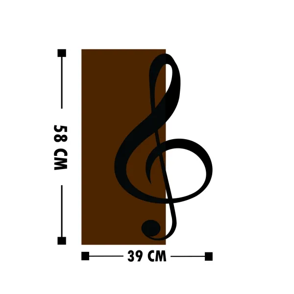 Dekoratívny drevený doplnok na stenu Treble Clef