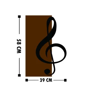 Dekoratívny drevený doplnok na stenu Treble Clef